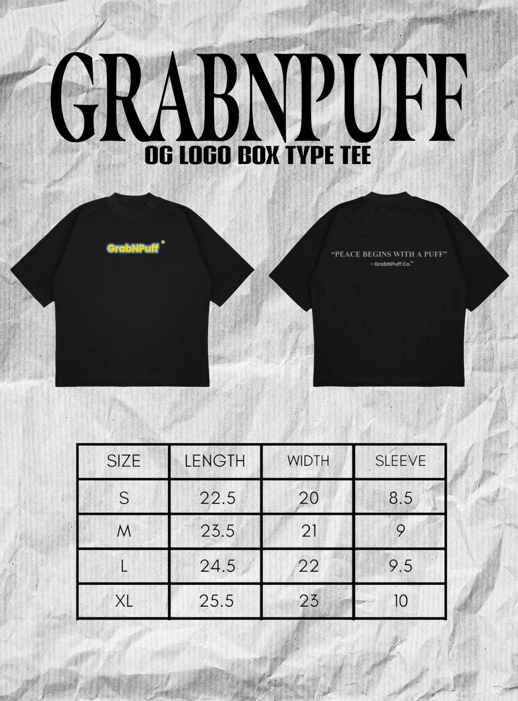 "OG Logo" GrabNPuff Box Tee Black